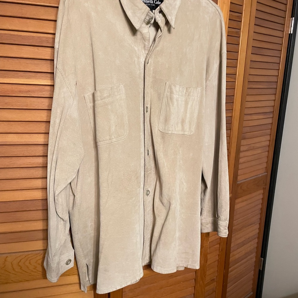 Men's Beige Suede Shirt